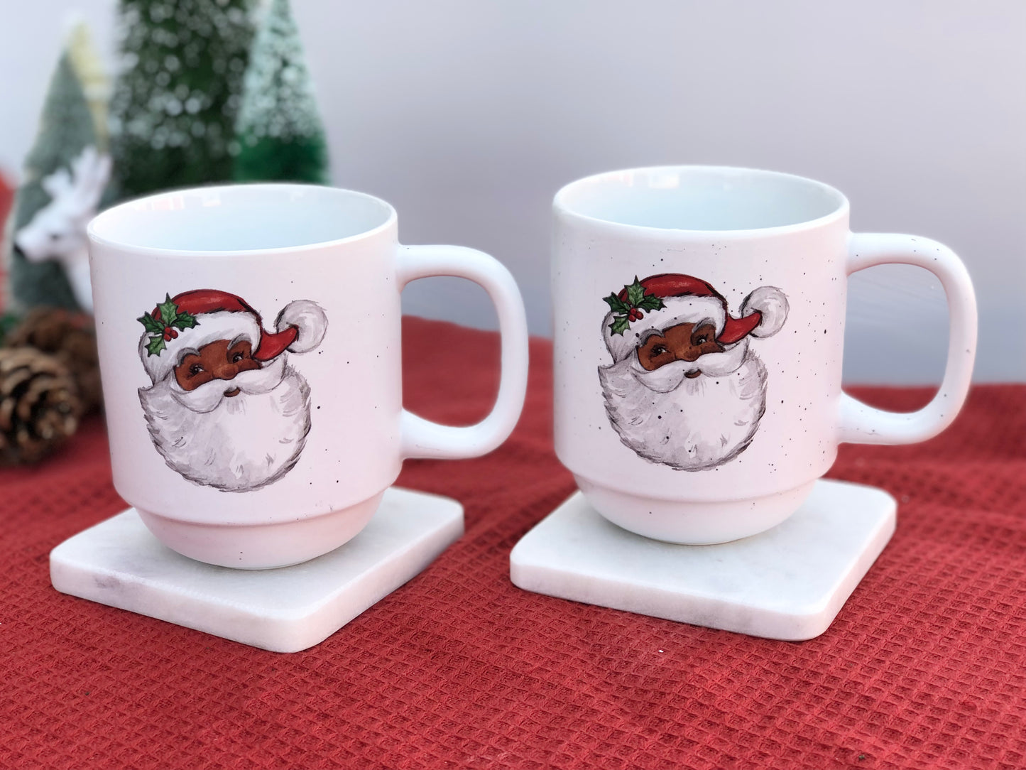 Black Santa Stackable Christmas Mug