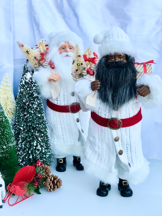 16" White Christmas Santa Claus Figurine