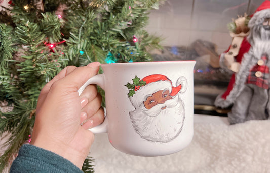 24oz Black Santa Christmas Mug