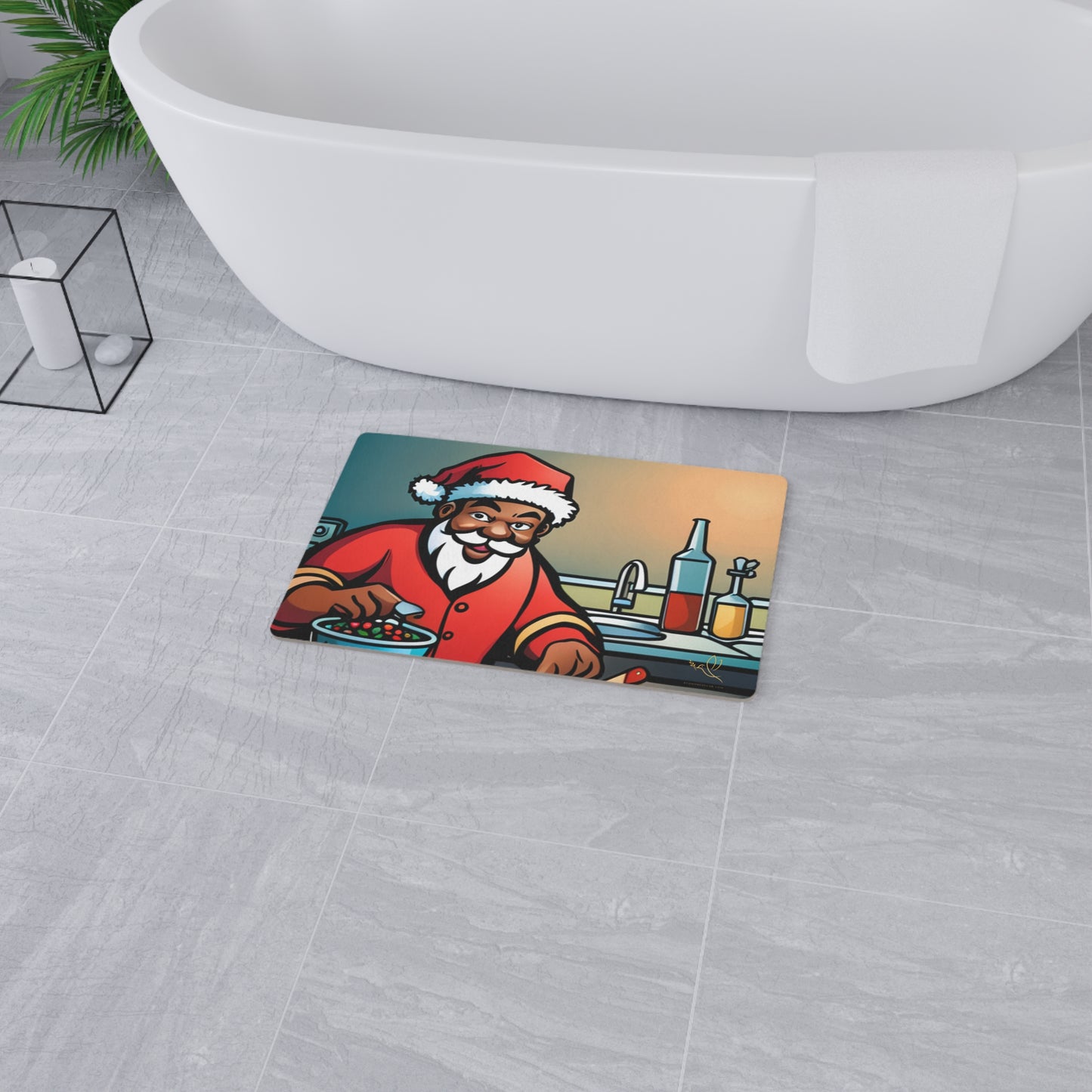 Santa Kitchen Floor Mat