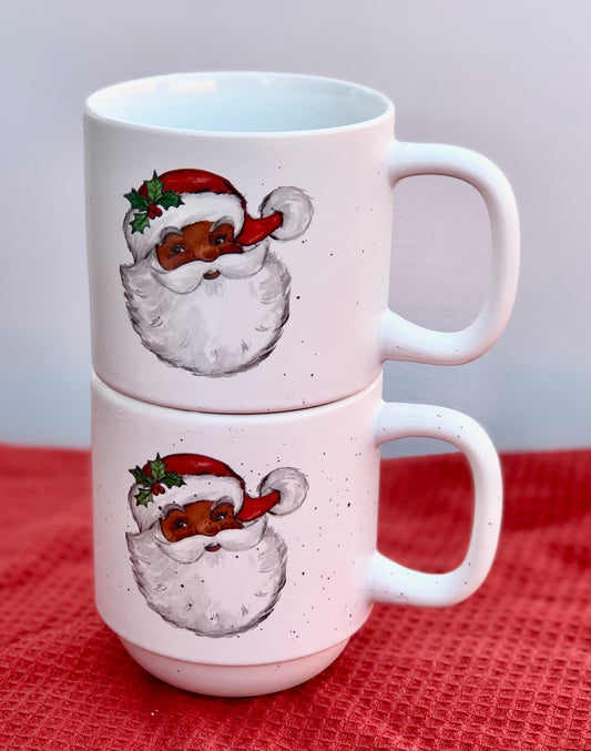 Black Santa Stackable Christmas Mug