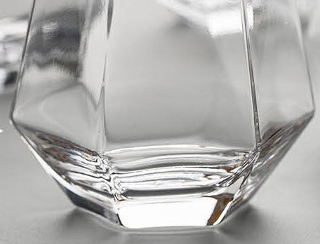 2-Piece Clear Hexagonal Cocktail Glass Set